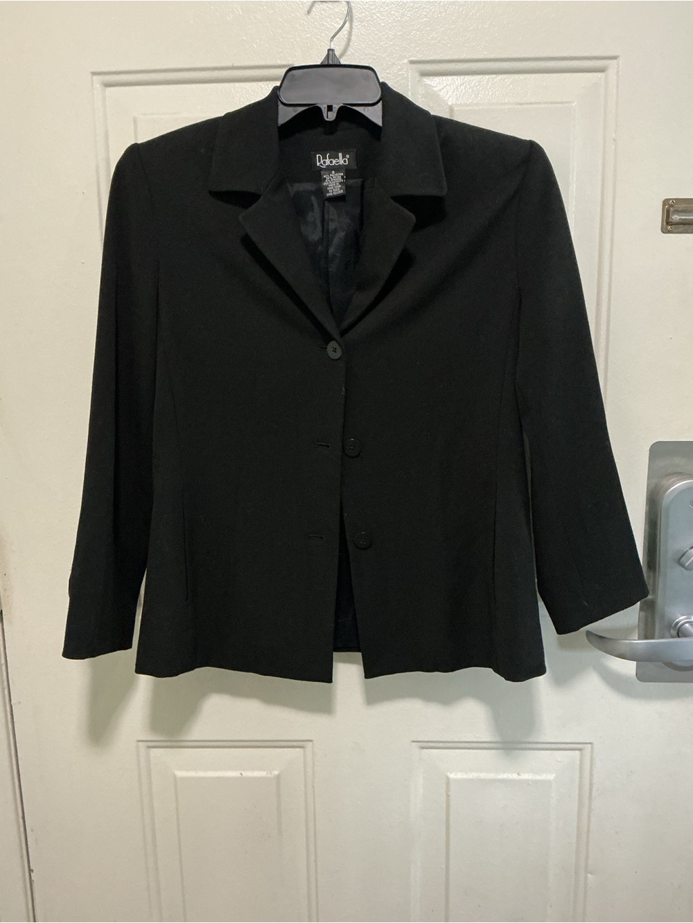 Rafaella Black Women's Three-Button Notch Collar Blazer